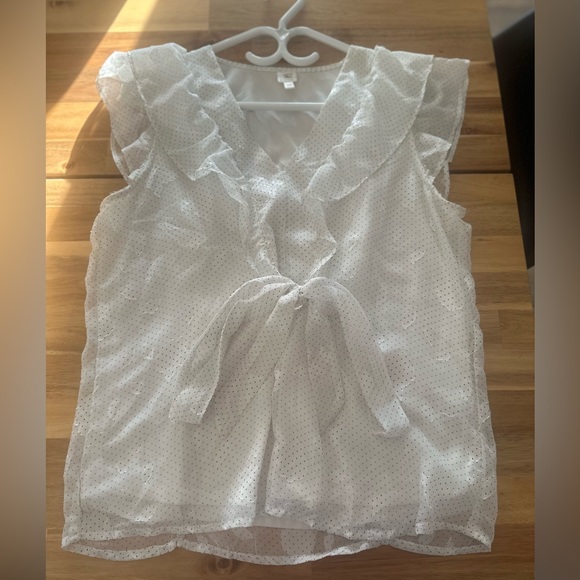 Vintage Style White Blouse (Med) - Picture 4 of 4